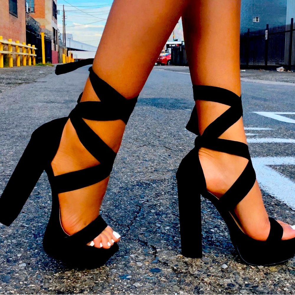 Laced up heels